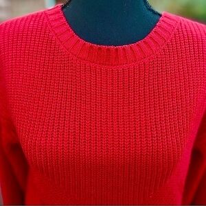 89th and Madison Red Chunky Knit Acrylic Sweater